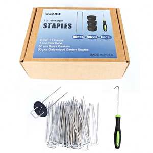 50 pièces agrafes de paysage galvanisées 6 pouces agrafes de jardin résistantes aux mauvaises herbes barrière tissu couverture de sol clôture décorations extérieures - Product Image 1