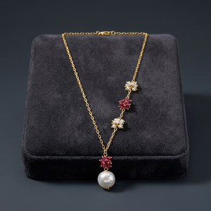 Collar Personalizado Chapado en Rodio con Colgante Grande de Moneda, Perlas y Zafiros, Cadena de Eslabones, Joyería de Lujo para Mujer, Regalo Nupcial - Product Image 5