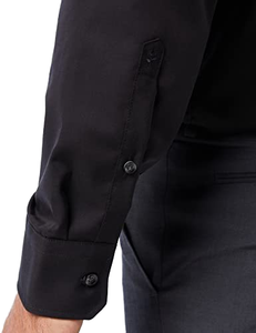 100% 면 도매 최신 디자인 사용자 정의 남성 정장 긴 소매 공식 사무실 솔리드 원피스 셔츠 남자의 셔츠 - Product Image 4