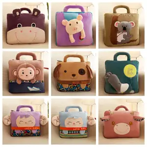 Promotional Wholesale Custom 2 In 1 3D Animal Foldable Cartoon Children Plush Blanket Pillows