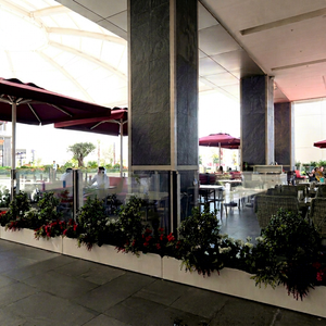Barandilla Contemporánea Roma de Aluminio con Vidrio Templado, Montaje en Suelo, Inclinación Giratoria Ajustable, Resistente al Óxido, para Centro Comercial, Balcón, Patio - Product Image 2