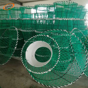 Rete nera Deap mare forte saldato telaio in acciaio PE muitifilament re osso vaso di granchio di neve trappole di granchio per gamberi d'acqua - Product Image 4