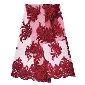 หุ้นโรงงาน<span class=keywords><strong>ราคา</strong></span>ถูกสีที่กำหนดเองธรรมดาฝรั่งเศสปักลูกไม้ผ้าชุด - Product Image 2