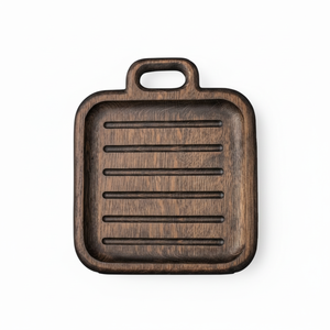 จานย่างไม้ทรงสี่เหลี่ยมมีด้ามจับแผ่นไม้โอ๊คสีเข้มแผ่นสำหรับใช้ในห้องครัวเป็นมิตรกับสิ่งแวดล้อม - Product Image 1