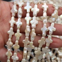 Natural White Cultured Irregular Cross Shape Freshwater Pearls Baroque Pearls