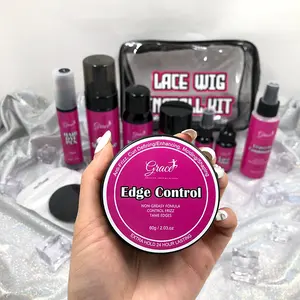 Private Label Lace Glue Remover Melting Spray Hair Repair Serum Elastic Melt Bands Wig Install Kit Edge Control With Edge Brush