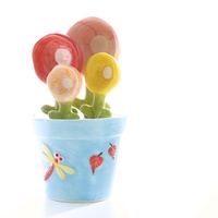 Sendok Takar Porselen Motif Bunga Lucu Kreatif untuk Nasi, Sup, Kopi, Hadiah Hari Valentine, Alat Panggang Gaya Jepang Korea Underglaze