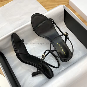 Fashion High Heels Shoes for Women Sexy Lace-Up High Heels Line Buckle Sandals for Women Lace-Up - Product Image 1