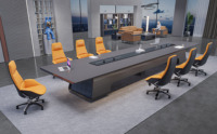 Boss PDG mobilier de bureau haut de gamme luxueux placage de bois métallique voiture peinture intelligente moderne futuriste exécutif bureau