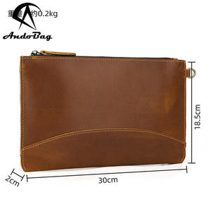 Sac à main pour homme, sac à main rétro en cuir Crazy Horse, pochette en cuir de vache véritable, portefeuille enveloppe, sac à main pour homme - Product Image 2