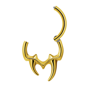 Mode Edelstahl Vergoldeter Piercing Schmuck Fang Hoop Noserings Nickel Free Unisex - Product Image 6