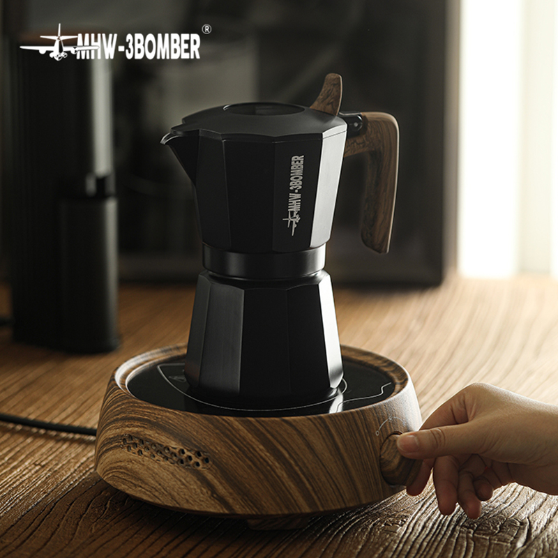 Moka Pot Espresso Set With Electric Stove 3 Cup Aluminum