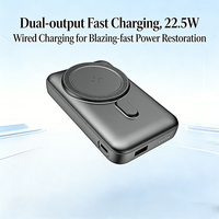 Cargador Portátil Magnético ABS de 10000mAh con Carga Rápida PD QC, Cables Dobles Integrados, Pantalla Digital, Banco de Energía Inalámbrico