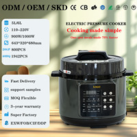 Cuisinière à pression électrique 5L 6L 8L Multifonctionnelle Intelligente Cuisinière à pression électrique numérique avec pot en acier inoxydable
