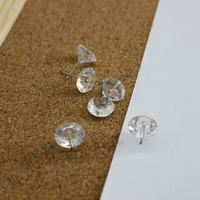 100 pièces épingles à poussoir transparentes punaises décoratives en diamant transparent pour tableau d'affichage affiches de tableau de liège cartes de bureau
