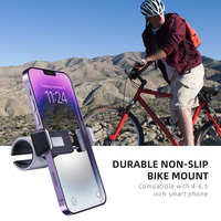 Support de téléphone antichoc pour guidon de vélo, poussette, chariot de courses, tapis roulant, trottinette, chariot pour téléphones de 4 à 6,5 pouces
