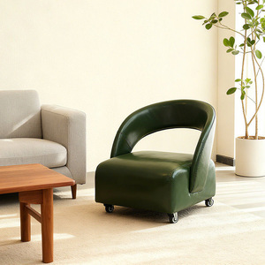 <span class=keywords><strong>Fauteuil</strong></span> de <span class=keywords><strong>salon</strong></span> moderne en cuir avec <span class=keywords><strong>roulettes</strong></span> courbes, style luxe léger, mobile, flexible et pratique pour les loisirs - Product Image 4
