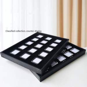 Đồ trang sức nhẫn mặt Trần Kim Cương Đá quý hộp thép không gỉ Kính Hong kong-phong cách màu trong suốt kho báu hiển thị hộp khay - Product Image 3