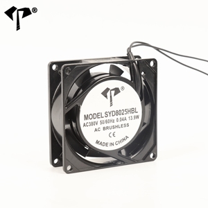 מאוורר קירור <span class=keywords><strong>AC</strong></span> מדגם SYD/OEM YD8025HBL, 80*80*25 מ\\\"מ, מנוע אינדוקציה בעל מיסב כדורי, מנוע בעל קוטב מוצל, רעש נמוך 33 דציבל, 110/220/380 וולט, 2400 סל\\\"ד - Product Image 4