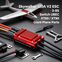 HOBBYWING Skywalker 120A V2 ESC 4.0mm XT60 XT90 pour avions géants 3-8S 5-7.4V avec UBEC commutable 10-12AWG Accessoires pour drones à aile fixe DIY