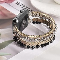 Bracelet de montre en cristal scintillant multi-couches fait à la main BEEFLYPOWER pour Apple Watch Series 12 11 10 9, bracelet pour femmes