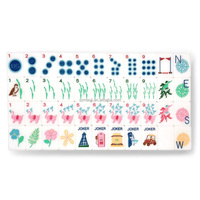 Juego de Mahjong Americano de Acrílico Blanco Tropical Flamingo Preppy Pirate Coastal, 160 Fichas, Ecológico, Duradero, Venta al por Mayor de Fábrica