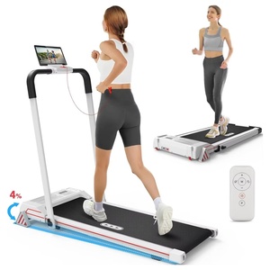 EU 2-in-1 Foldable Under Desk Treadmill, Portable Mini <b>Walking</b> Pad 3 Level Incline Compact Running <b>Machine</b> for Home - Product Image 2