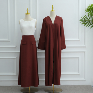 महिला अबाया <span class=keywords><strong>2026</strong></span> लोरिया इस्लैमिक कपड़े नायलॉन स्पैंडेक्स खुले और स्कर्ट 2 टुकड़ों में महिलाओं के कपड़े सेट - Product Image 4