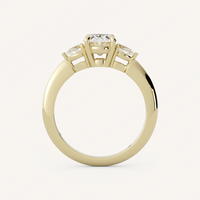 Bague de mariage personnalisée à trois pierres en diamant de laboratoire taille ovale 0,5-3 carats, or massif 10K/14K/18K, certifiée IGI, clarté VVS CVD/HPHT pour femme