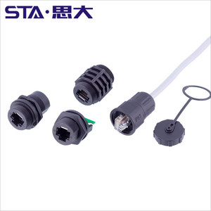 Đầu Nối <span class=keywords><strong>Ethernet</strong></span> CAT5a CAT6a IP67 Đầu Nối RJ45 Hai Đầu Cái Gắn Bảng Điều Khiển Phía Trước Gắn Chặt Phía Sau RJ45 - Product Image 5