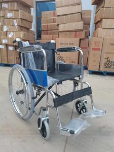 Venta al por mayor de fábrica, silla de ruedas portátil plegable cromada, ligera, 809, silla de ruedas Manual de acero, producto del fabricante - Product Image 6