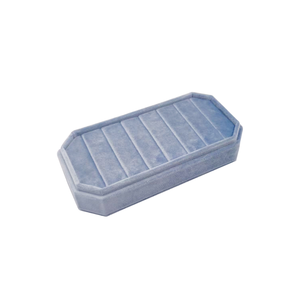 Caja de Joyería Octogonal de Terciopelo Verde Claro FORTE para Anillos y Pendientes, con Diseño Simple, Opción de Logotipo Personalizado y Tapa - Product Image 1