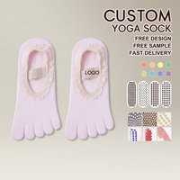 Chaussettes de danse et de yoga à cinq doigts en coton peigné respirant anti-boulochage de haute qualité pour filles