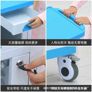 Thickened stainless steel file <b>cabinet</b> for beauty salons, hospital trolleys, office document <b>storage</b> carts, <b>tool</b> carts - Product Image 3