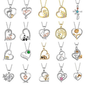 Nouveau collier romantique en alliage de zinc, pendentif maman et petit éléphant, <span class=keywords><strong>je</strong></span> <span class=keywords><strong>t</strong></span>'<span class=keywords><strong>aime</strong></span>, en forme de cœur, cadeau de mariage - Product Image 6