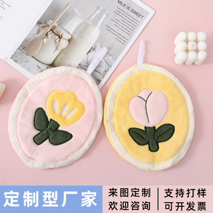 Toalla de Mano de Felpa de Coral Fan Xin con Diseño de Tulipán, 19x30cm, Bordada, Absorbente, para Cocina y Baño - Product Image 5