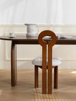 Chaise de salle à manger nordique simple en bois massif avec dossier rétro, mobilier de maison pour salon et chambre, chaise de loisirs style Wabi-Sabi