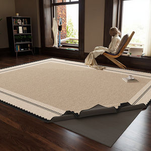 Модный дизайнерский роскошный моющийся уличный ковер черно-белый, тканый, двухслойный, съемный, для гостиной - Product Image 6