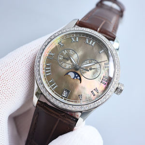 Montre à remontage automatique avec affichage de la date complète, mouvement résistant aux chocs, boîtier diamanté Stealth Wealth marron, vente flash - Product Image 2