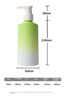 Bouteille pompe PET dégradée 150 ml pour huile essentielle capillaire et shampoing, avec logo personnalisé, vert mat, emballage cosmétique, distributeur, col 24 mm