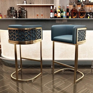Silla de Bar Moderna WSS con Respaldo de Panal, Taburete Alto de Acero Inoxidable, Silla de Barra para Hotel, Cafetería, Hogar, Color Negro - Product Image 5