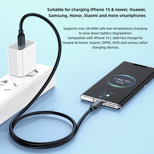 สายดาต้า USB3.2 เป็น Type-C รองรับการชาร์จเร็ว 10Gbps 60W วัสดุ PVC สำหรับฮาร์ดดิสก์และชาร์จในรถยนต์ - Product Image 4