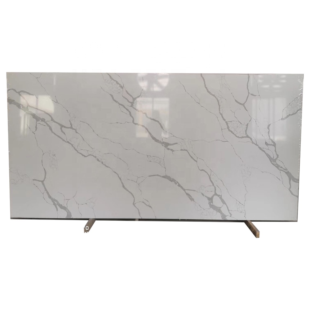 China Wholesale Cheap Gray Vein Calacatta Gold Quartz That Looks Like White Artificial Marble