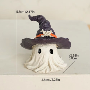 Halloween Hooded Ghost Statue – Horror Little Ghosts Ornament, Creative Resin Craft Figurine, Spooky Holiday Decorations Gift fo - Product Image 3