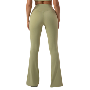 High Waist Flare Leggings Soft Comfort Open Leg <b>Dance</b> Fitness Yoga Casual <b>Pants</b> - Product Image 1