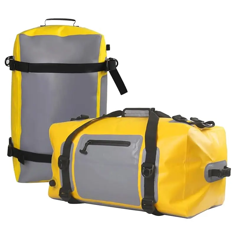 Toptan 60l büyük seyahat ağır Roll Up su geçirmez Pvc silindir çanta için botla Rafting motosiklet kamp kayak