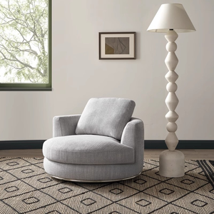 Sofá individual giratorio Circular de estilo italiano, silla de ocio para sala de estar moderna de lujo, silla de rotación perezosa para dormitorio de diseñador - Product Image 2