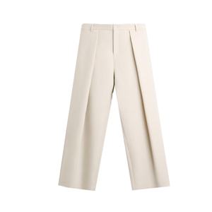 Pantalons pour hommes plissés beiges classiques, confortables et décontractés, de haute qualité, en gros - Product Image 5
