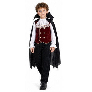 Ensemble de costumes de vampire pour enfants, tenue de fête d'Halloween, costumes de cosplay de baron et duchesse pour hommes et femmes - Product Image 3