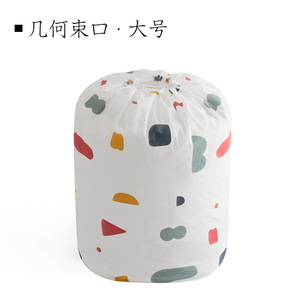 Drawstring Quilt Storage Bag Large Household Organizer Round Floral Pattern Bedroom Clothes Storage Cylinder - Product Image 5